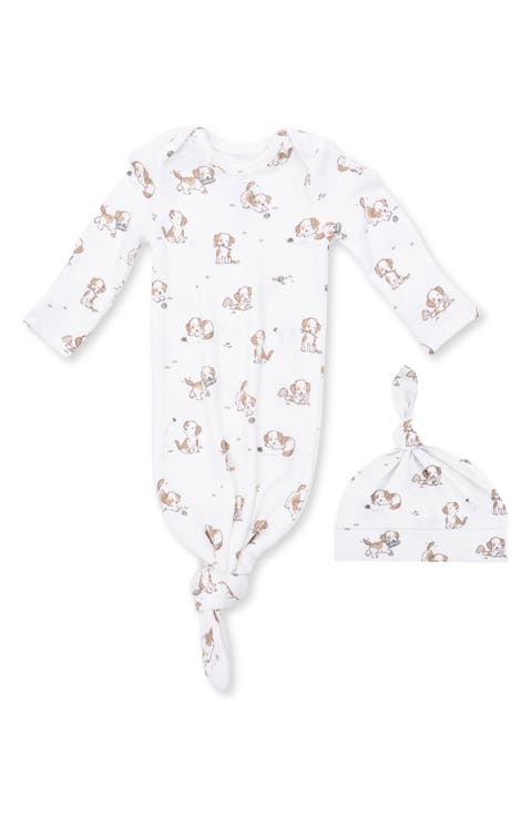 Kids' Knotted Gown and Beanie Set