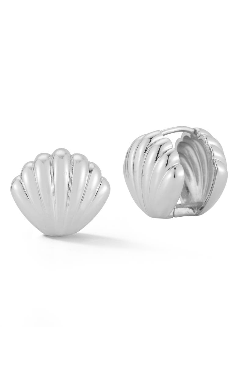 GLAZE JEWELRY Shell Hoop Earrings, Main, color,