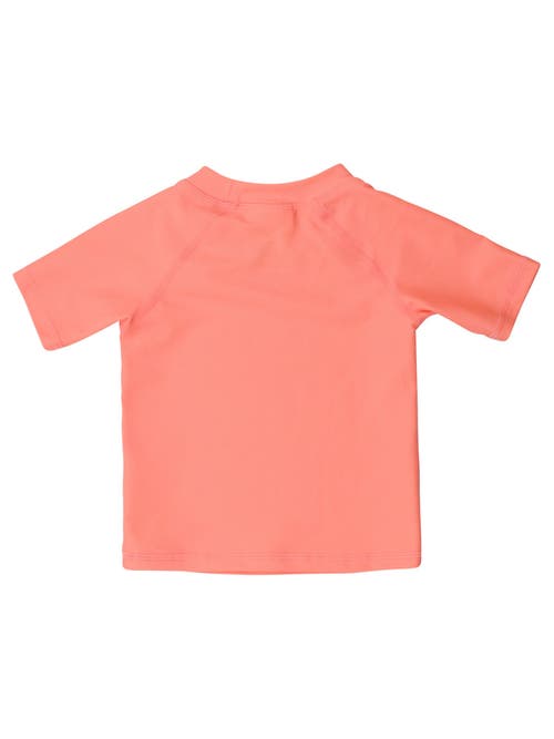 Ruggedbutts Baby/toddler Boys Upf50+ Sun Protected Short Sleeve Rash Guard In Coral