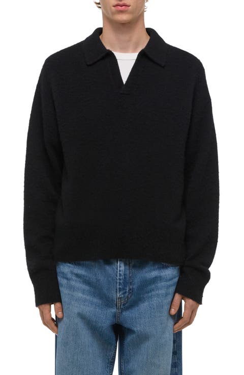 Brushed Wool & Cashmere Polo Sweater