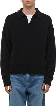 Helmut Lang Brushed Wool & Cashmere Polo Sweater