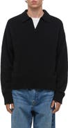 Helmut Lang Brushed Wool & Cashmere Polo Sweater