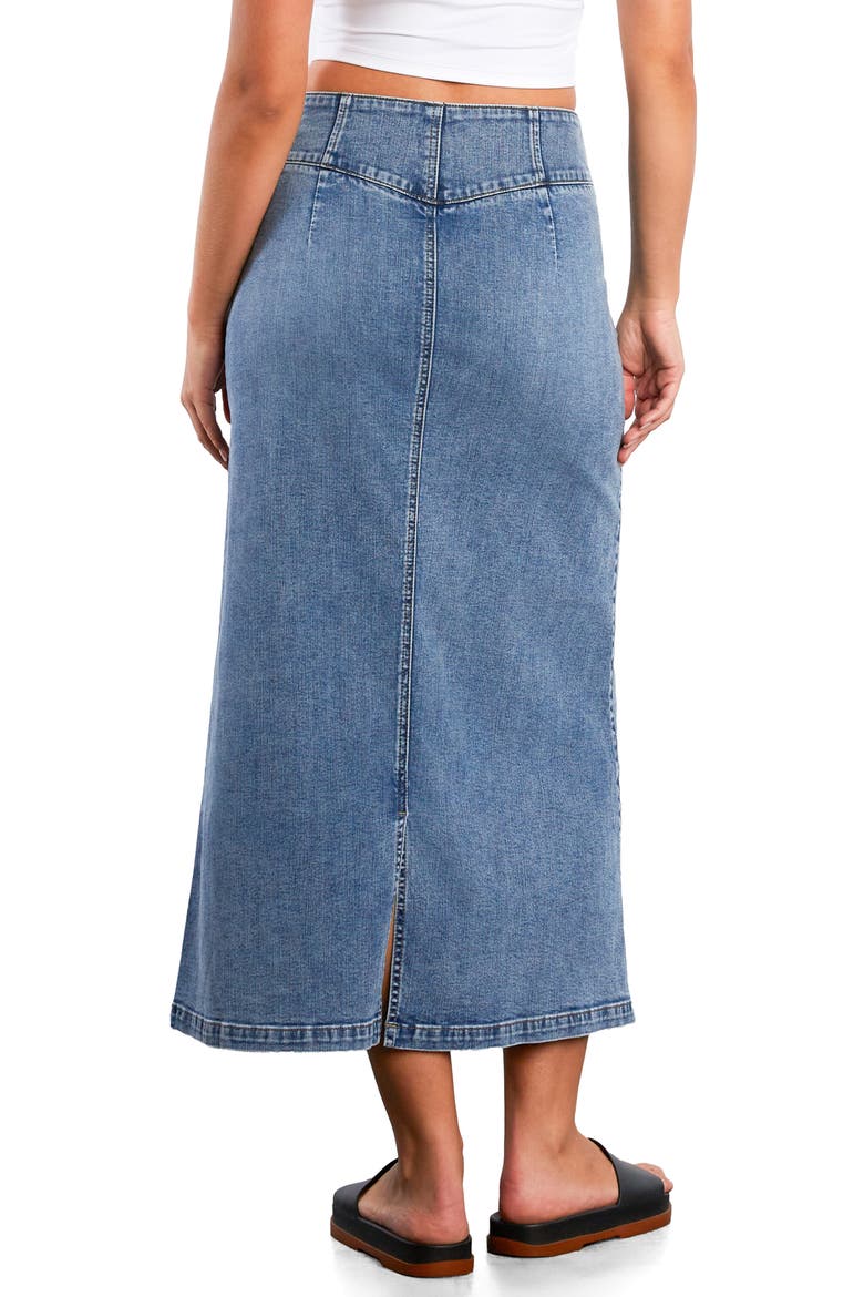 Norah Stretch Denim Maxi Skirt, Alternate, color, ATLANTIC BLUE