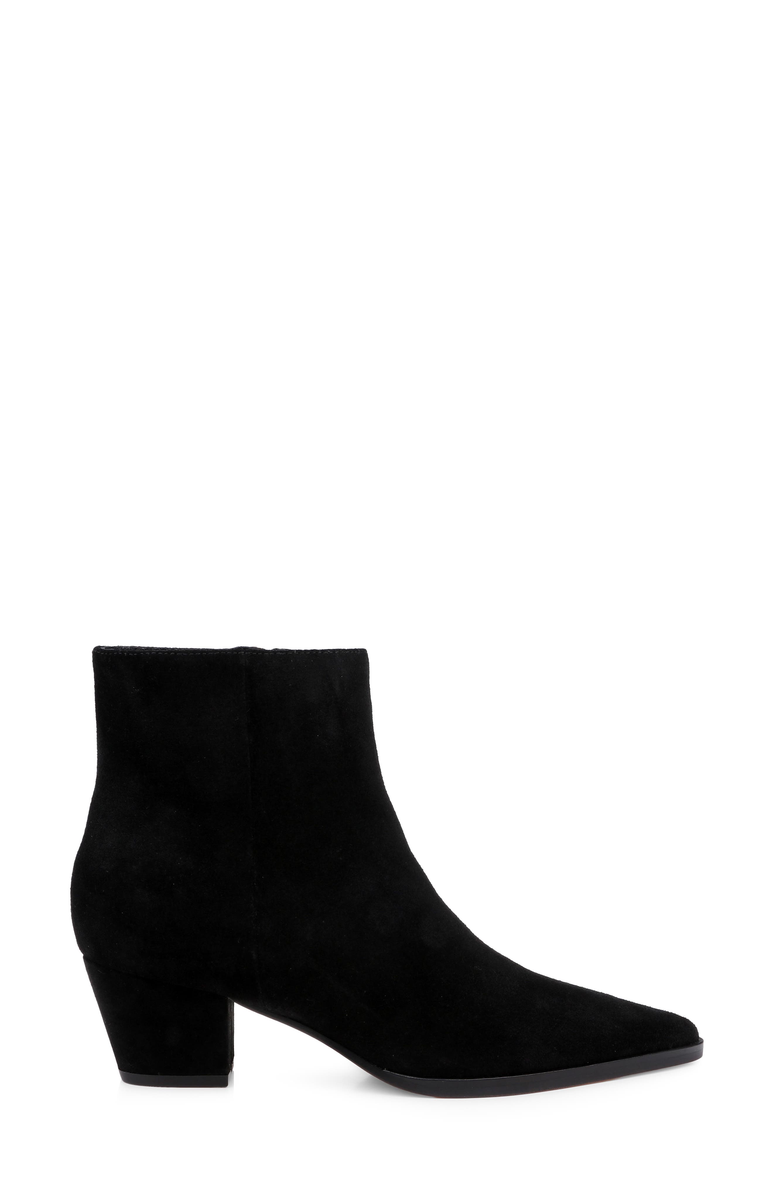 Vesey Pointed Toe Bootie, Alternate, color, BLACK SUEDE