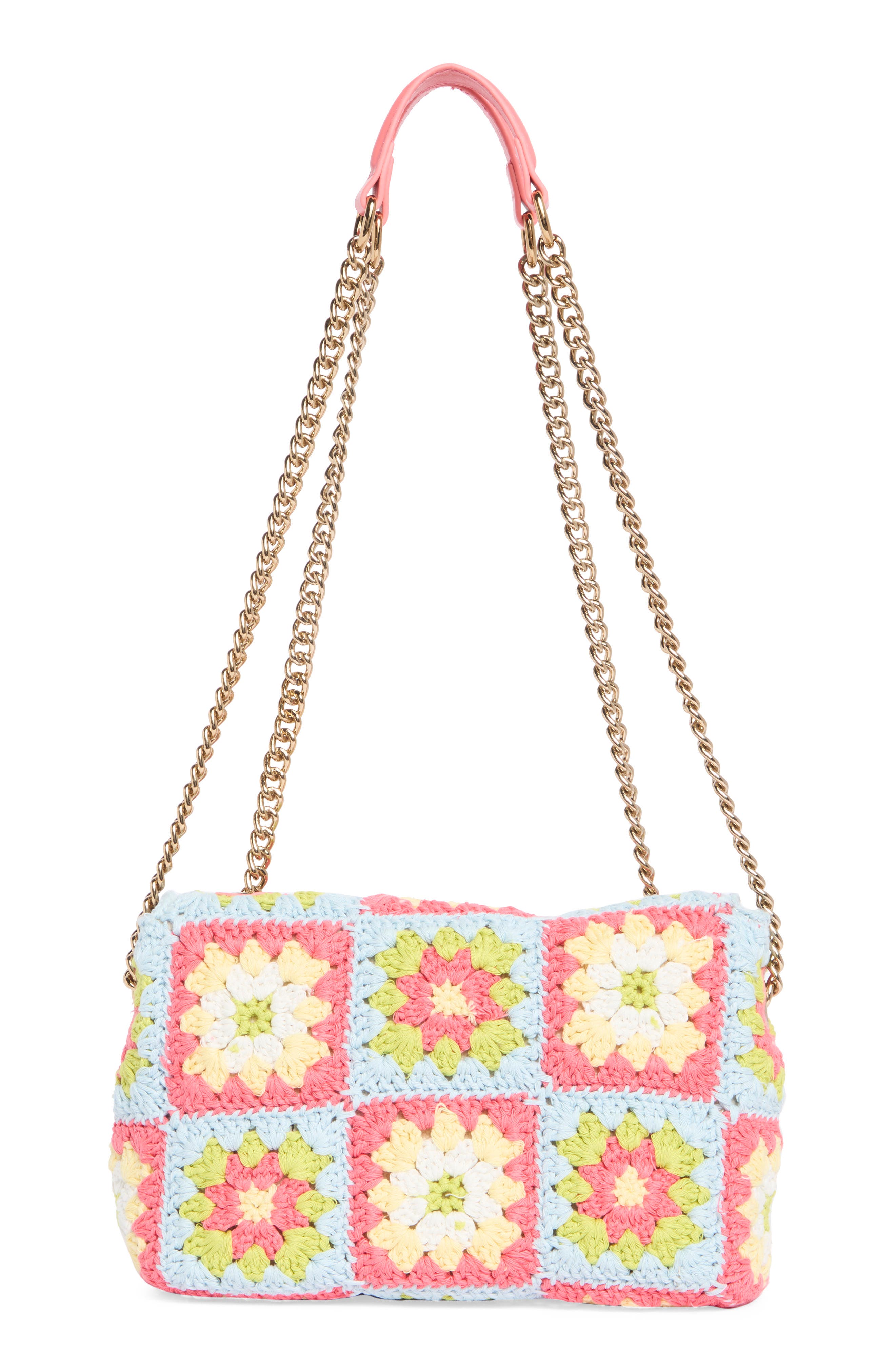 Kurt Geiger London Medium Kensington Crochet Shoulder Bag, Alternate, color, Open Pink