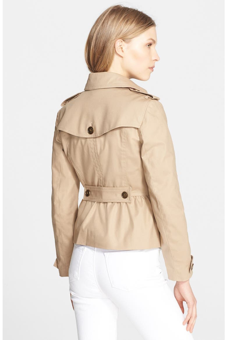 'Brookleigh' Short Moto Trench Coat, Alternate, color, HONEY