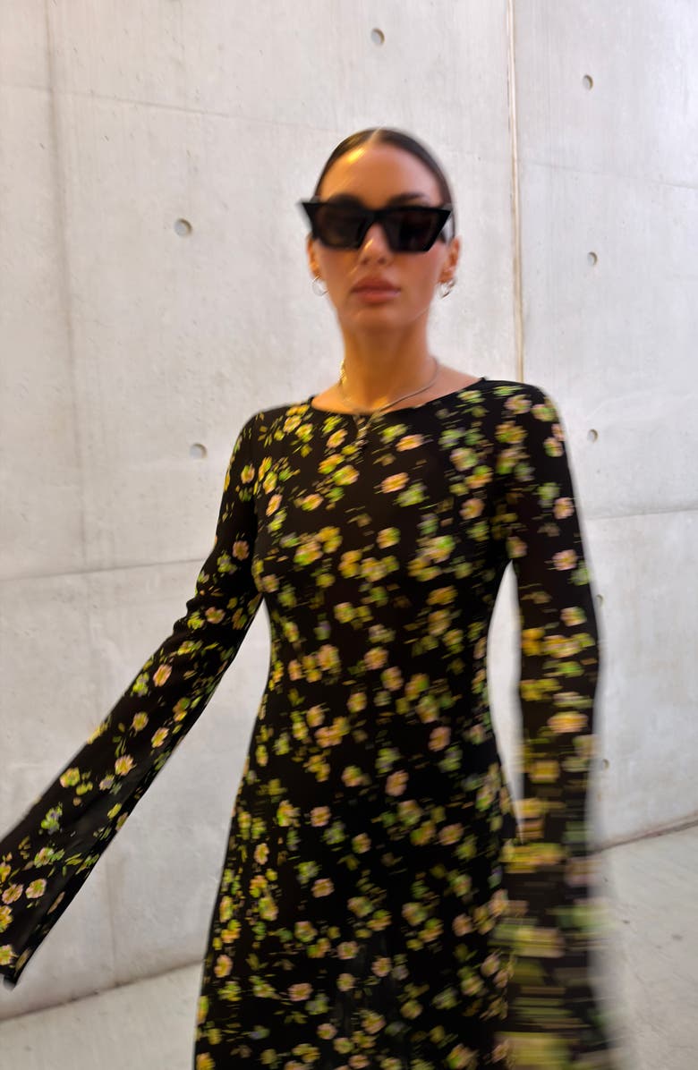 AFRM Jetta Floral Long Sleeve Maxi Dress, Alternate, color, Citrus Daisy