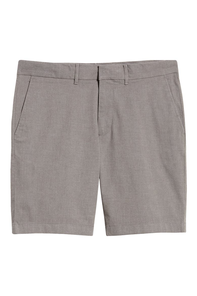 Slim Fit CoolMax® Flat Front Performance Chino Shorts, Alternate, color, GREY TORNADO