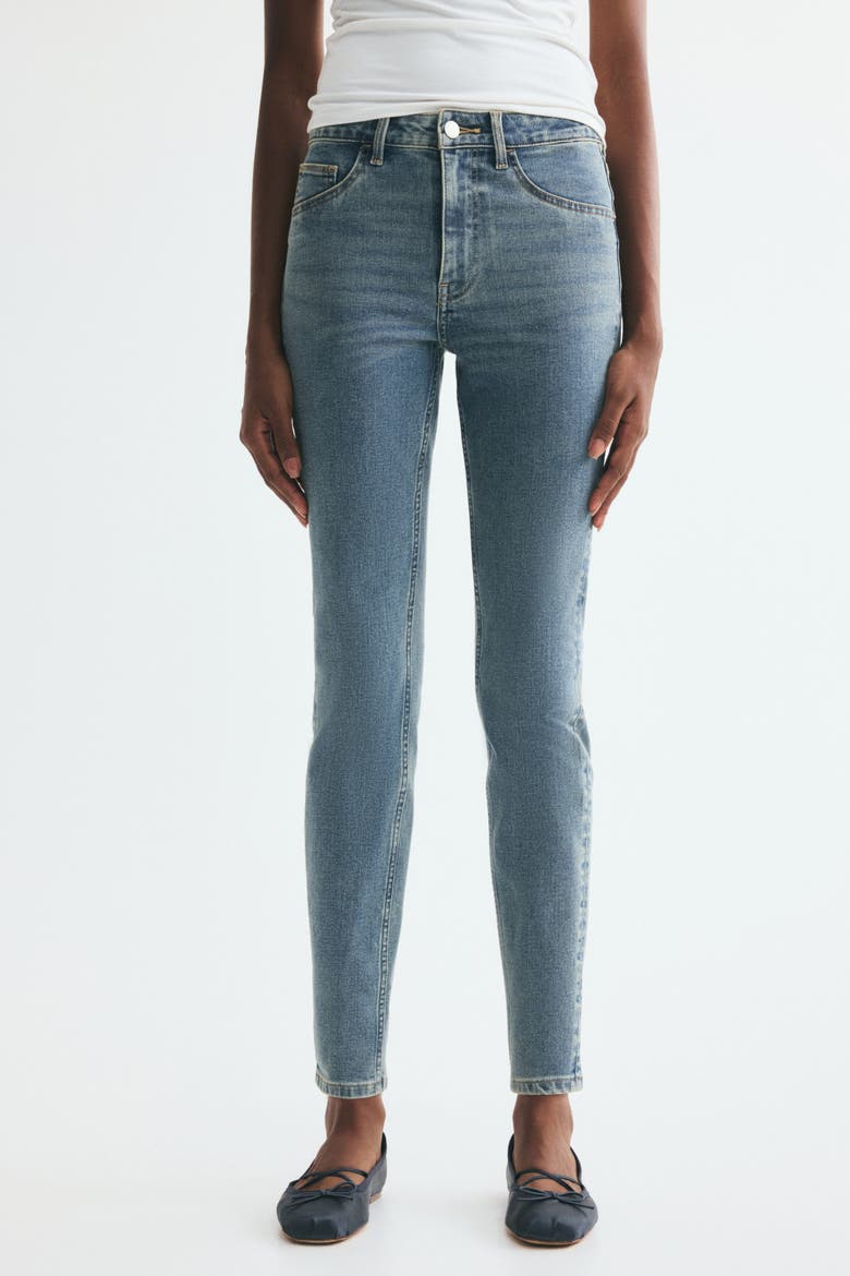 Skinny High-waist Ankle Jeans, Alternate, color, Denim blue