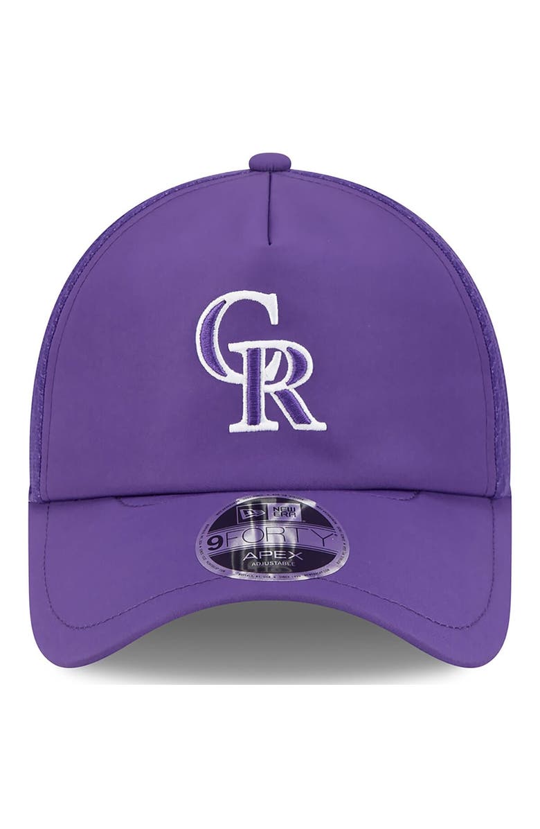 New Era Men's New Era Purple Colorado Rockies 2026 Batting Practice Apex 9FORTY Adjustable Trucker Hat, Alternate, color, Purple