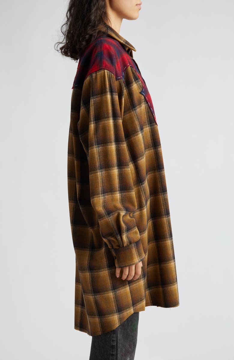 Maison Margiela x Pendleton Plaid Wool Flannel Button-Up Shirt, Alternate, color, 