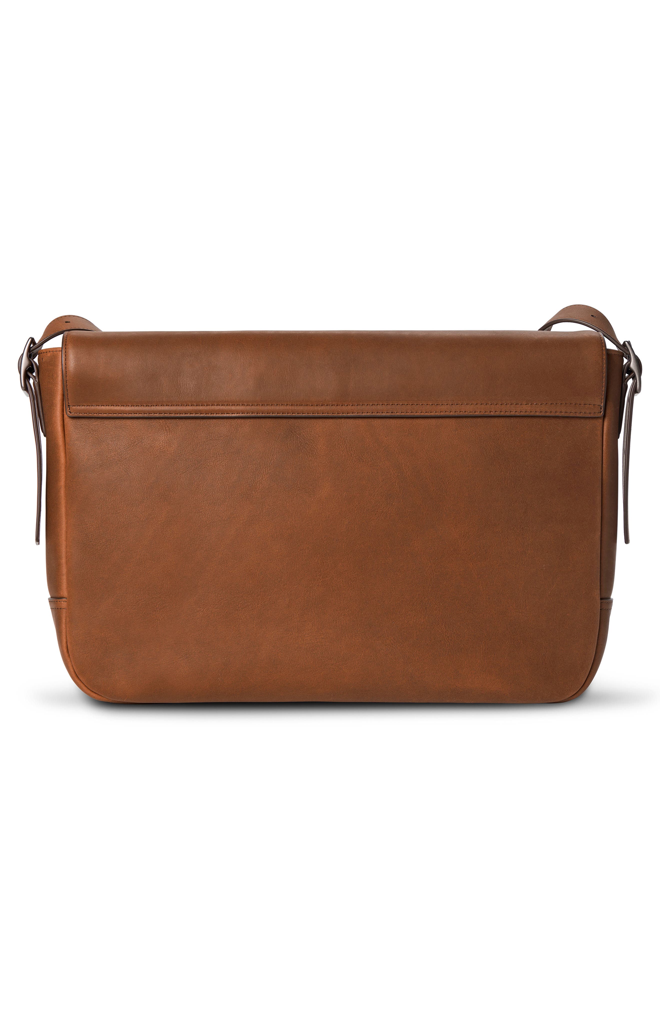 Runwell Leather Messenger Bag, Alternate, color, MEDBROWN