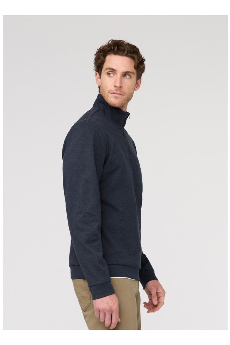 Performance Flannel Quarter Zip, Alternate, color, Heather-Navy