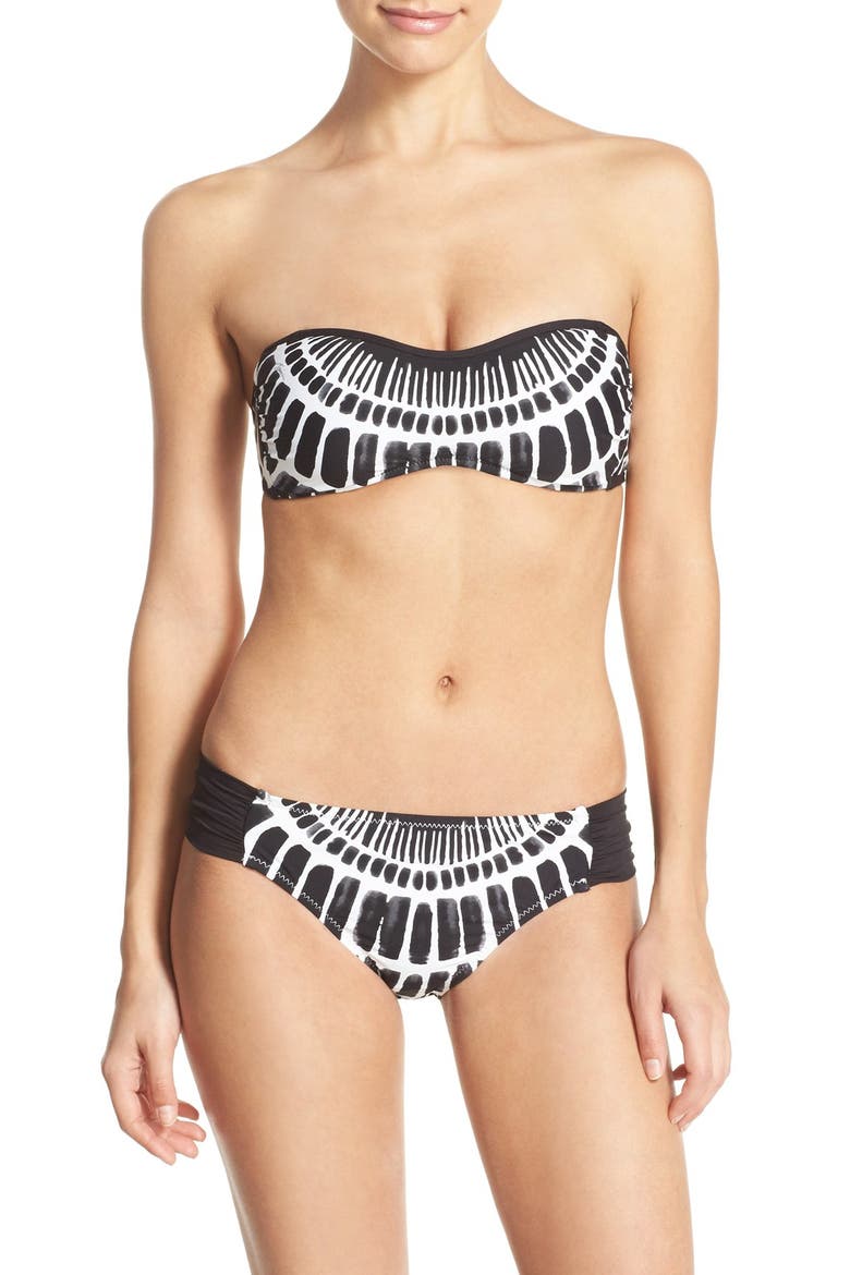 'Algiers' Molded Bandeau Bikini Top, Alternate, color, BLACK