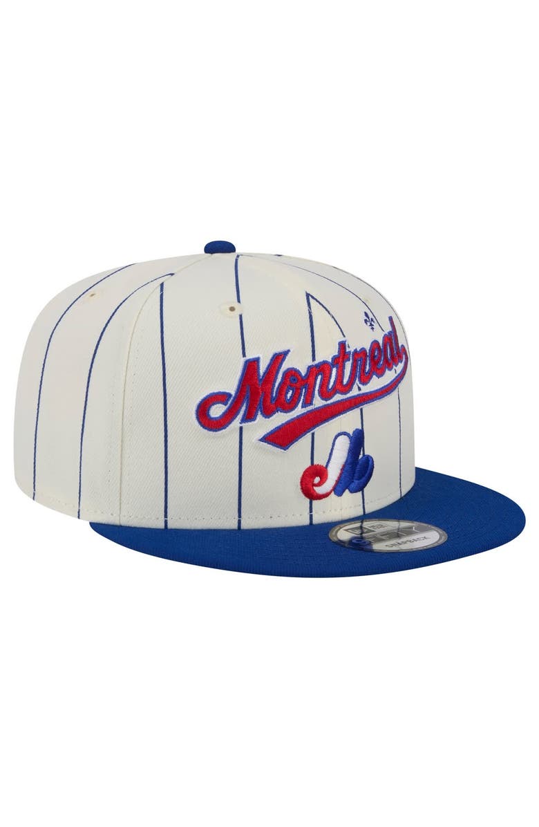 New Era Men's New Era White Montreal Expos Jersey Pinstripe 9FIFTY Snapback Hat, Alternate, color, 