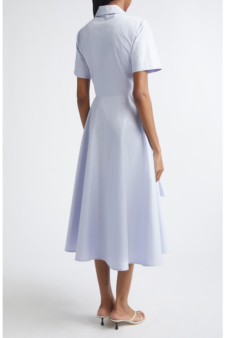 Megan Short Sleeve Tie Front Cotton Shirtdress, Alternate, color, OXFORD BLUE