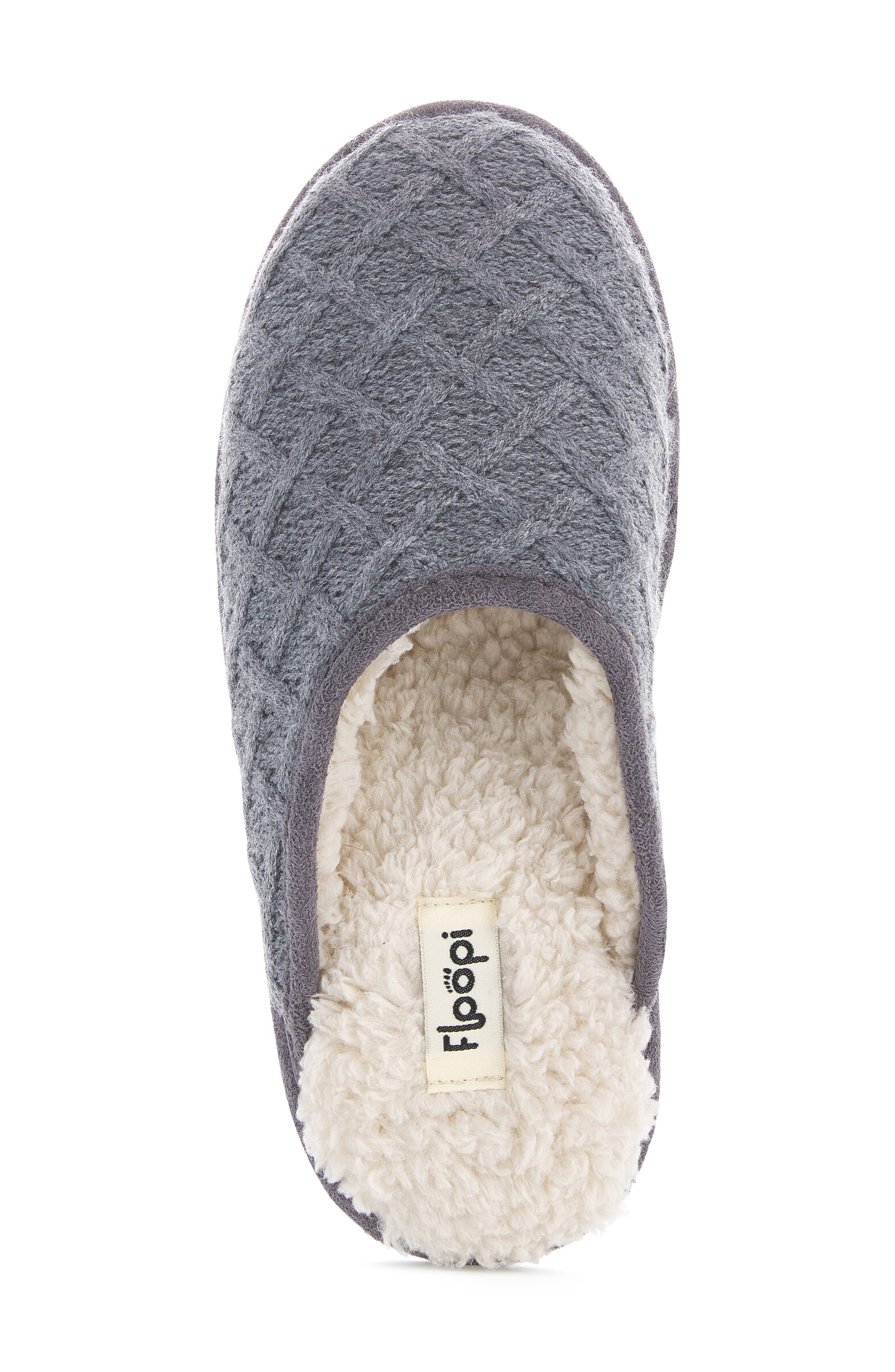 FLOOPI Isabel Lattice Knit Scuff Slipper, Alternate, color, Grey