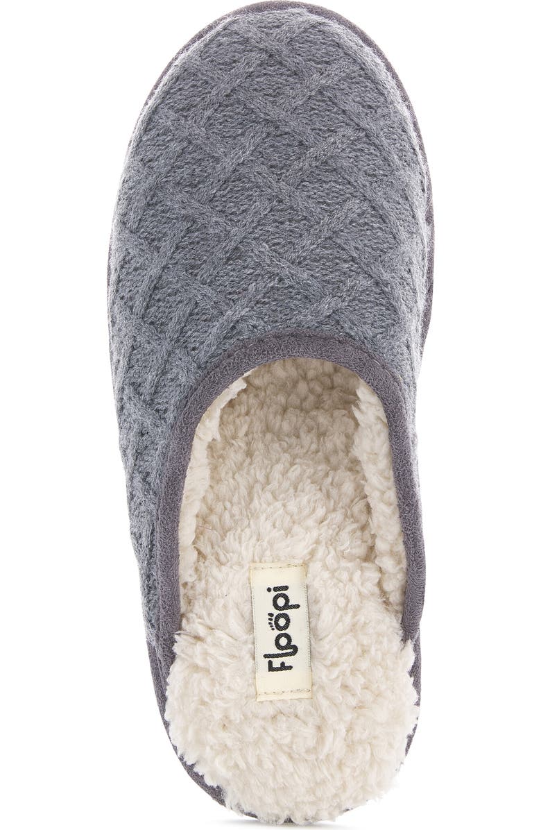 FLOOPI Isabel Lattice Knit Scuff Slipper, Alternate, color, Grey