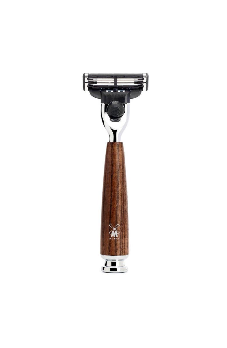 MÜHLE Rytmo Steamed Ash Mach-3 Razor, Main, color, Steamed Ash