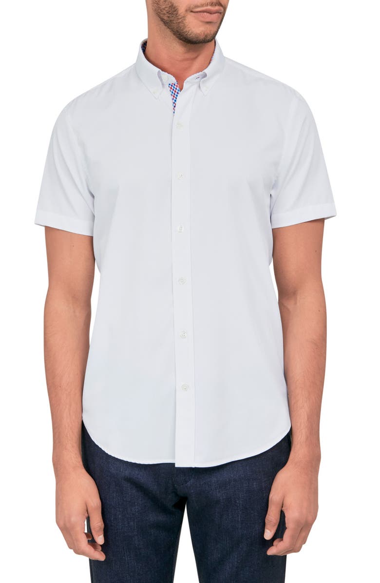 CONSTRUCT Solid Shirt Short Sleeve, Main, color, White
