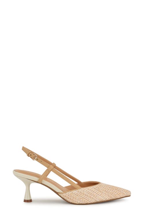 Nine West Rowen Slingback Pump In Cream/natural Woven