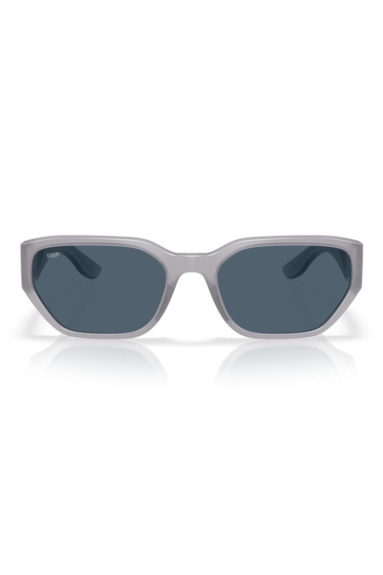 Clemente 58mm Polarized Rectangular Sunglasses, Main, color, MILKY VIOLET/ GRAY 580P