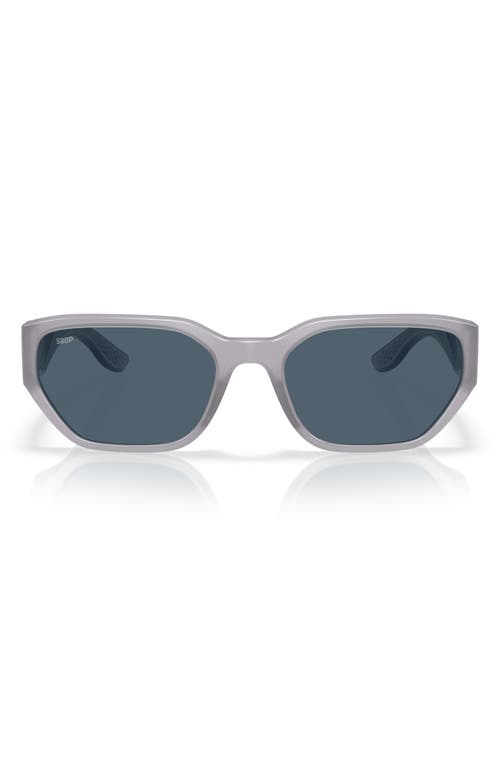 Costa Del Mar Clemente 58mm Polarized Rectangular Sunglasses In Milky Violet/gray 580p