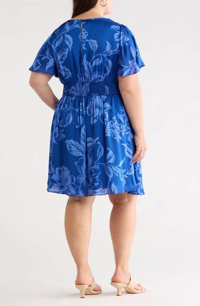 SUGARLIPS Ciara Floral Print Dress, Alternate, color, Navy-Blues