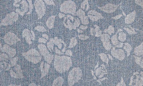 Maaji Blushing Petals Printed Cotton Blend Denim Cover-up Vest In Gray
