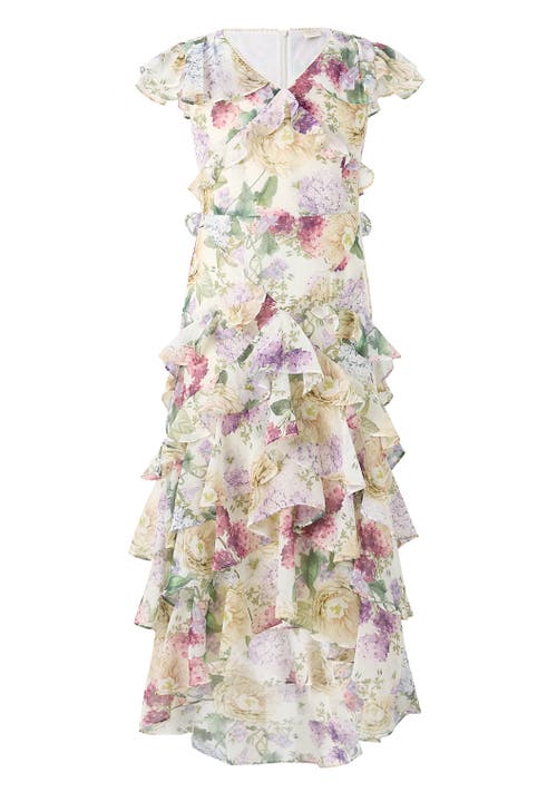 Marlo Kids Seraphina Frill Maxi Dress in Floral at Nordstrom, Size 5