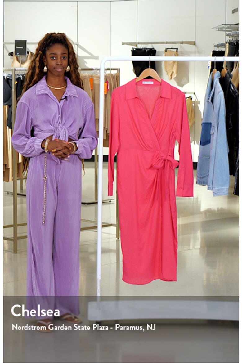 Carola Tie Waist Long Sleeve Wrap Dress video