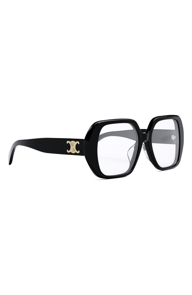 CELINE Triomphe 55mm Square Reading Glasses, Alternate, color,