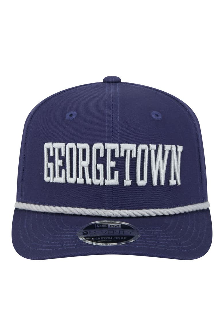 Men's New Era Navy Georgetown Hoyas Wordmark Rope 9SEVENTY Stretch-Snap Hat, Alternate, color, Navy