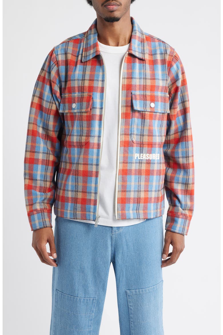 【本日23:59まで】CLASSIC WOOL WAVE JACKET Folklore Plaid Brushed Wool Blend Zip-Up Work Jacket (Men) | Nordstrom