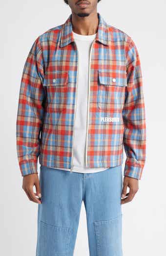 Folklore Plaid Brushed Wool Blend Zip-Up Work Jacket