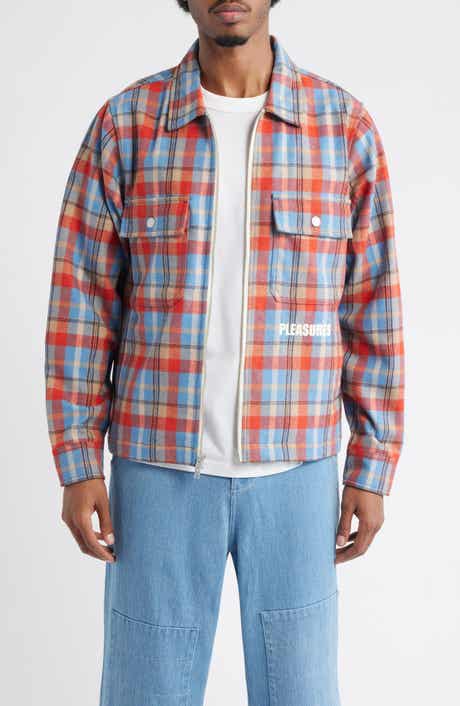 Folklore Plaid Brushed Wool Blend Zip-Up Work Jacket