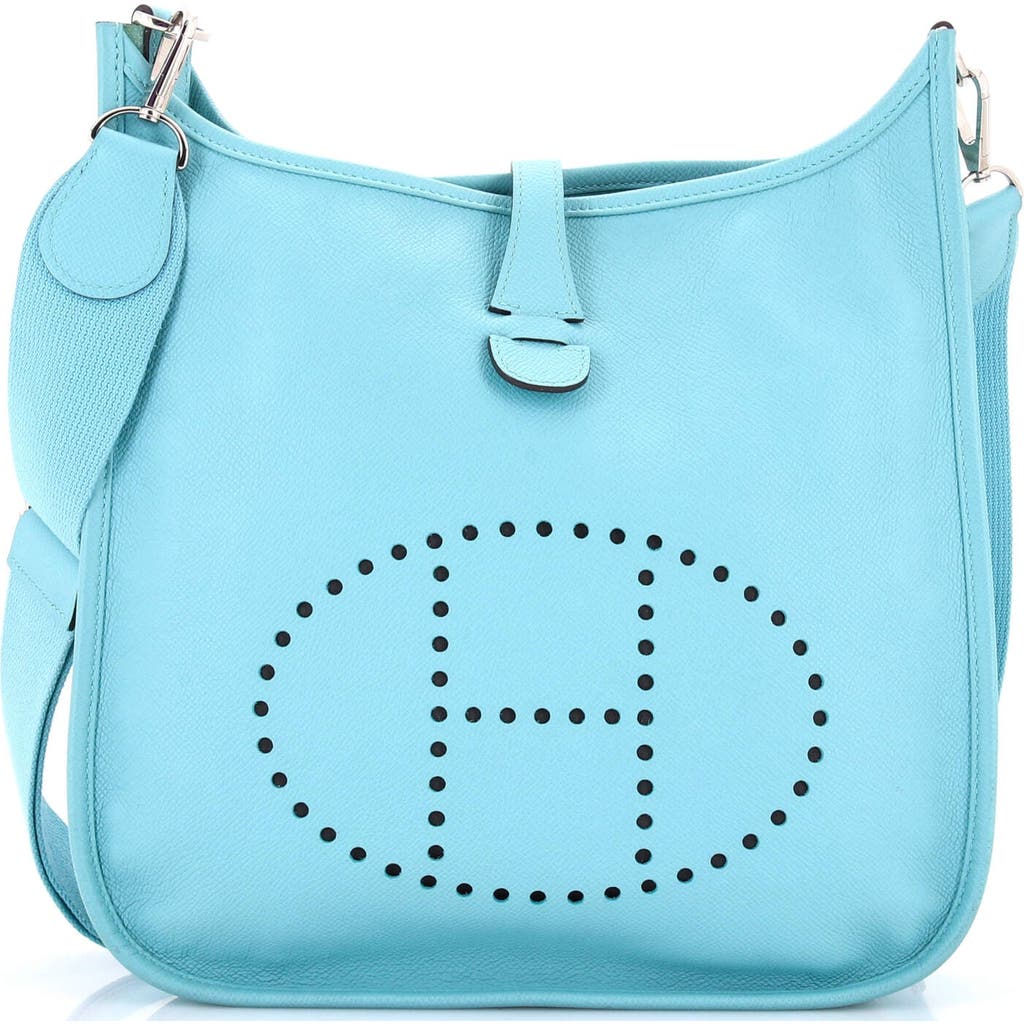 Pre-owned Hermes Hermes Evelyne Bag Gen Iii Epsom Pm In Blue