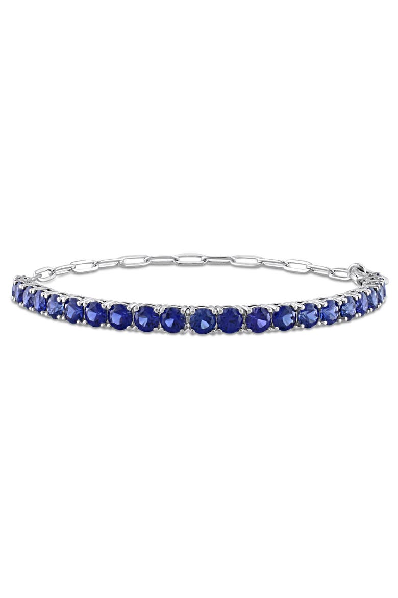 Colored Cubic Zirconia Tennis Bracelet, Main, color, Blue CZ