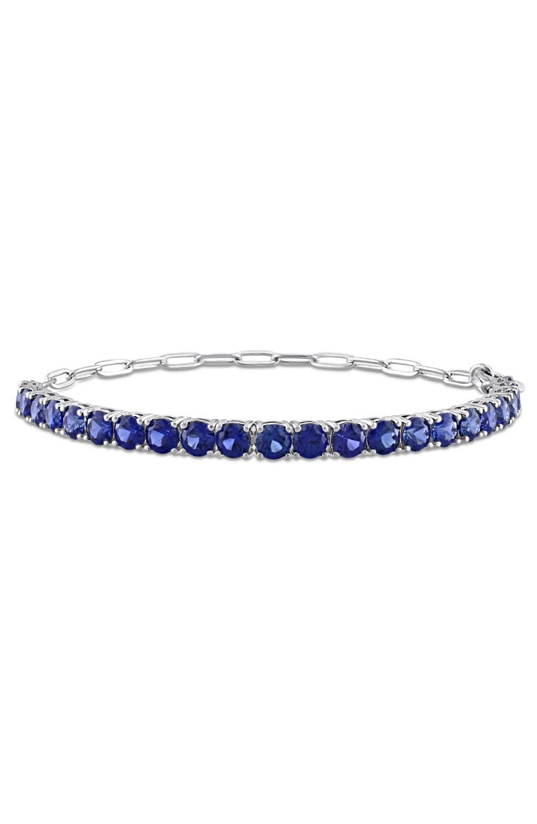 Julianna B. Colored Cubic Zirconia Tennis Bracelet, Main, color, Blue Cz