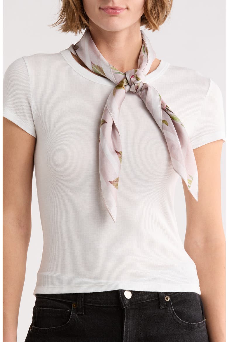 Adena Silk Square Scarf, Main, color, BLUSH