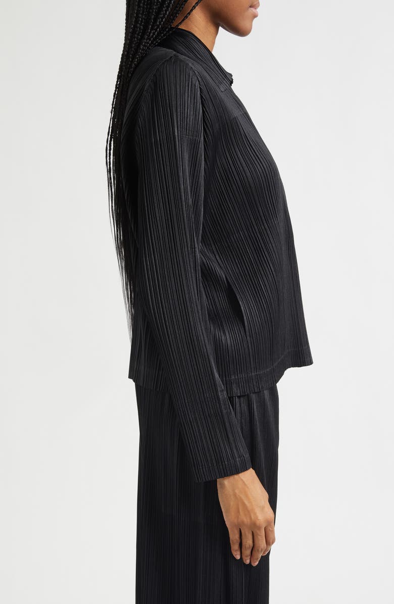 Pleats Please Issey Miyake Monthly Colors February Pleated Jacket, Alternate, color, Black