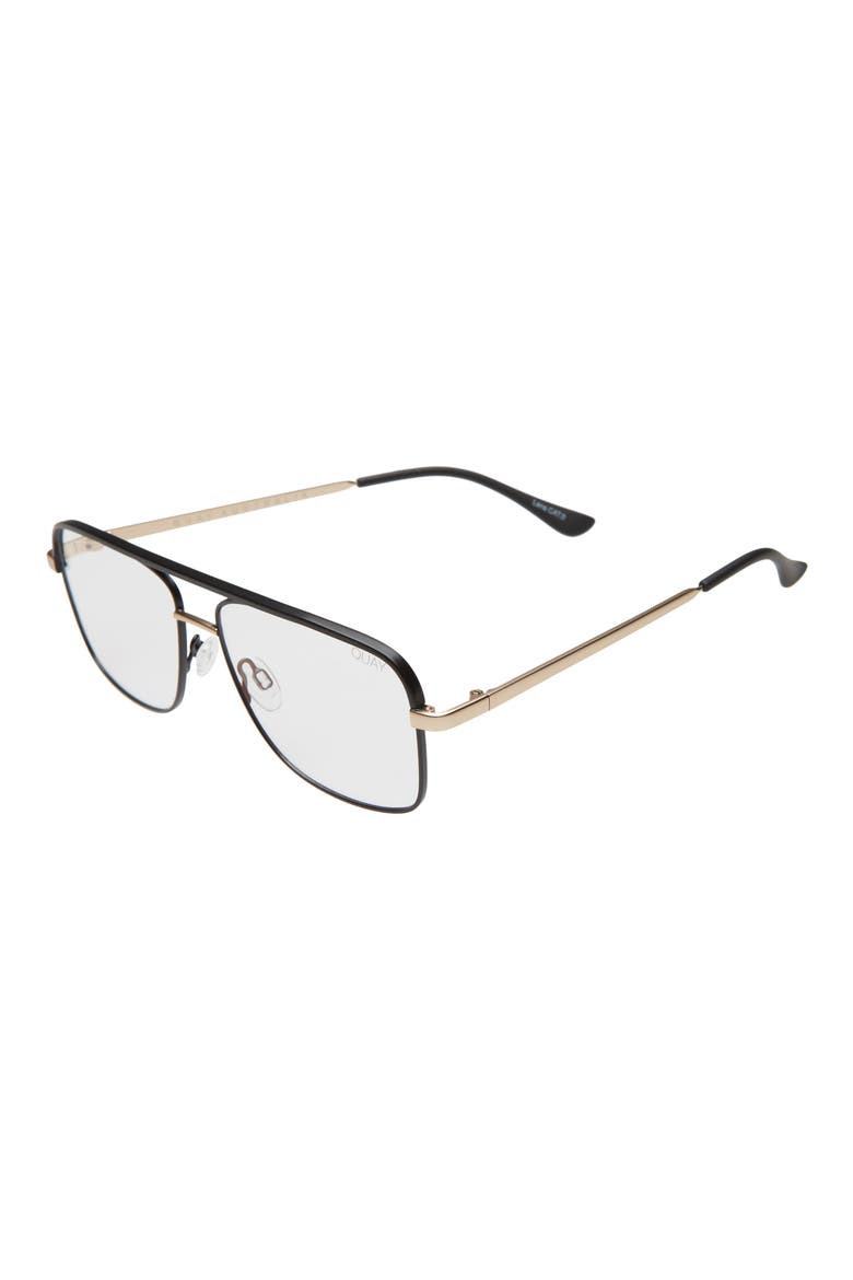 Australia Poster Boy 43mm Blue Light Blocking Glasses, Alternate, color, BLACK/ GOLD/ CLEAR