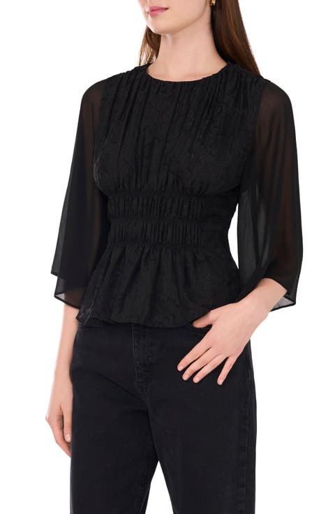 The Elodie Metallic Smocked Top