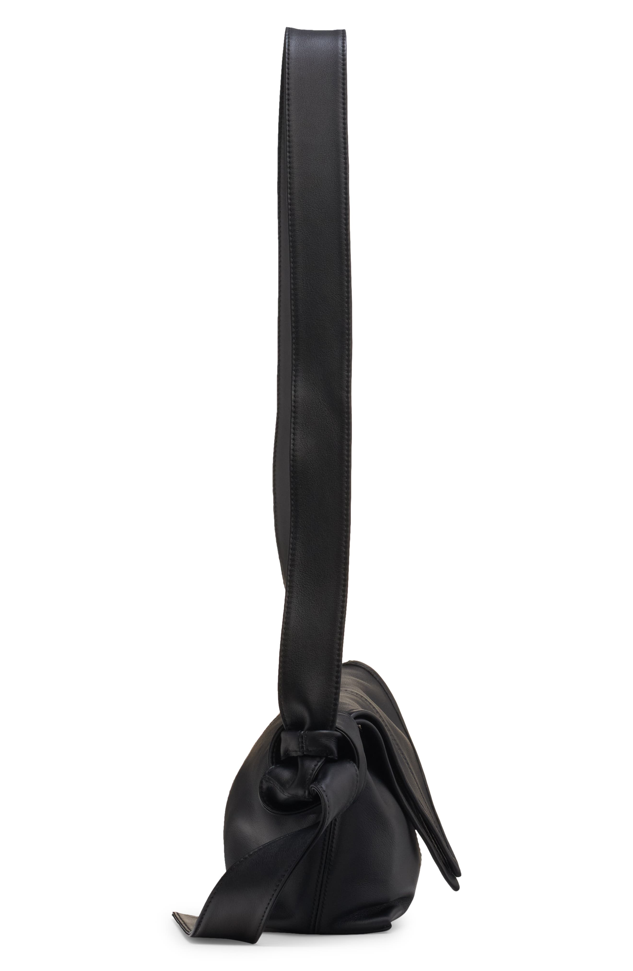 Bottega Veneta Baby Sawyer Leather Hobo Bag, Alternate, color, 8803 Black-Silver