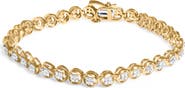 Haus of Brilliance Silver 1/10 Cttw Diamond Open Circle Wheel Link Tennis Bracelet