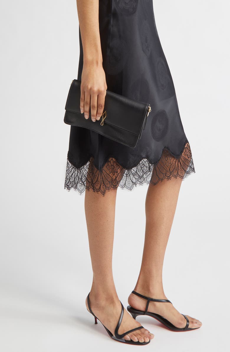 Christian Louboutin Bettina Leather Shoulder Bag, Alternate, color, Black/ Gold