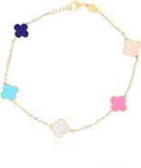The Lovery Fine Jewelry Mini Pastel Mixed Clover Bracelet