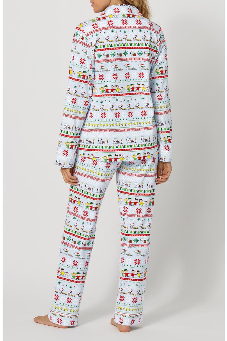 Print Stretch Cotton Pajamas, Alternate, color, PEANUTS WINTER PARADE