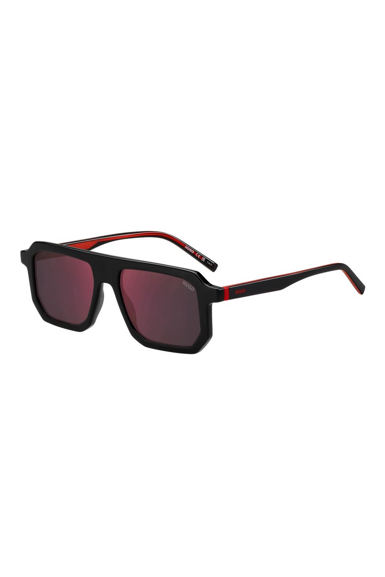 HG 1312/S Rectangular Sunglasses, Alternate, color, BLACK
