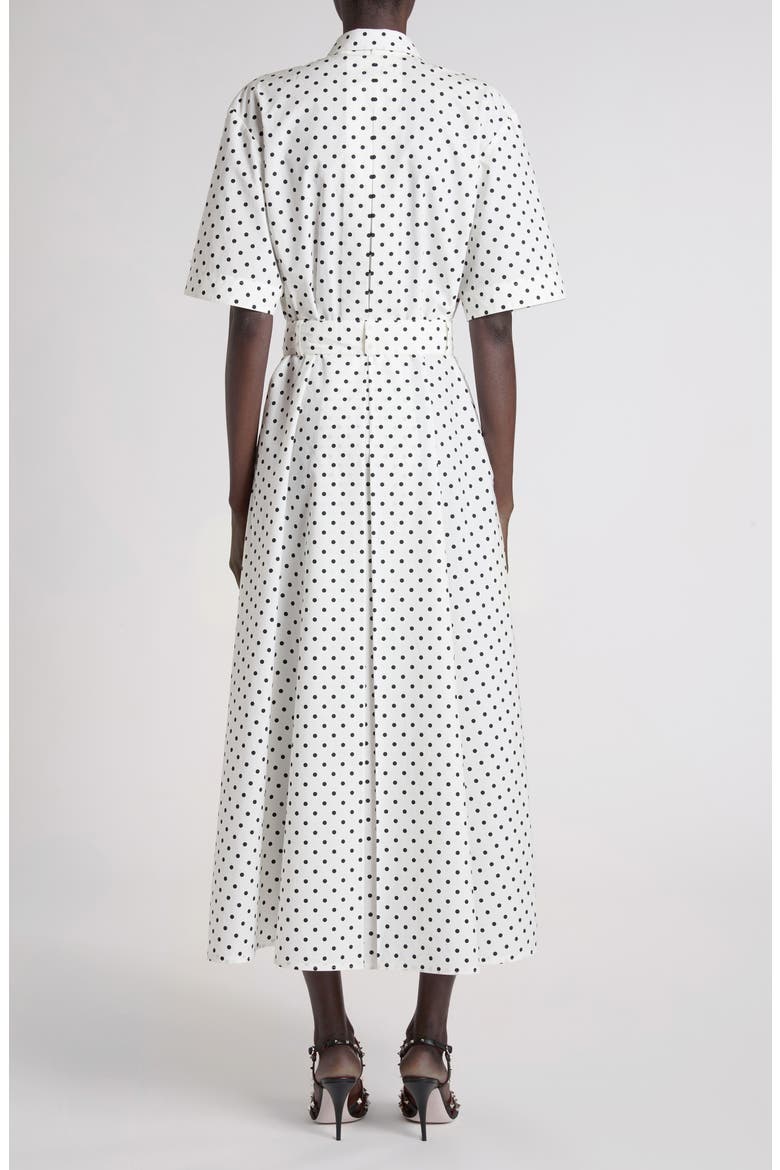 Polka Dot Cotton Poplin Shirtdress, Alternate, color, WHITE/ BLACK